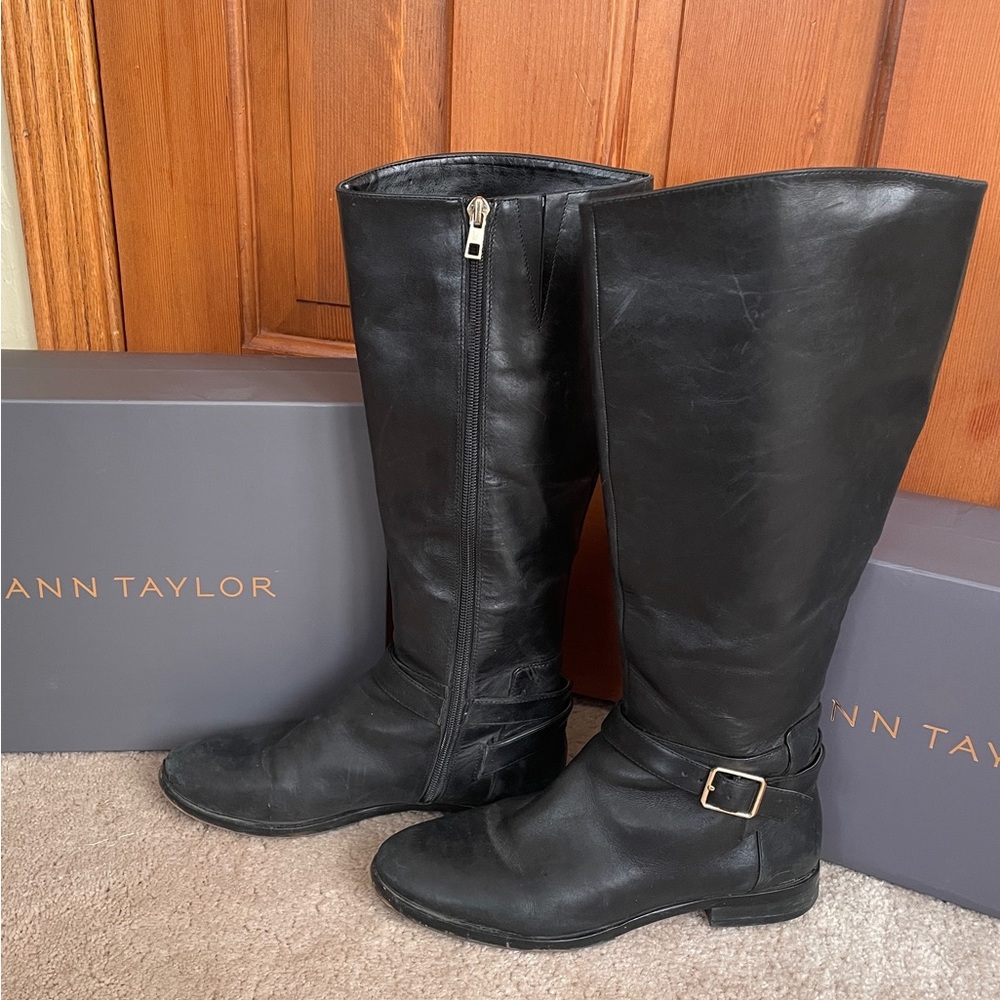 Ann Taylor Black Over the Knee Boots